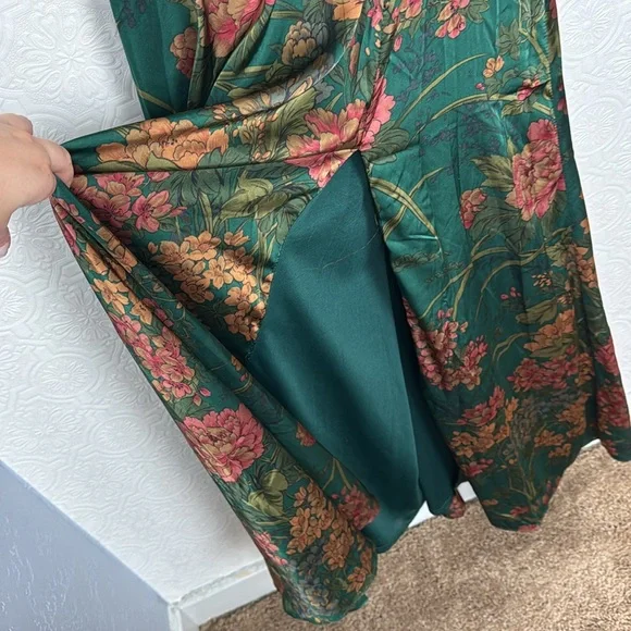 Baltic Born Dark Green Floral Maxi Dress with Rust Blooms - Picture 8 of 11